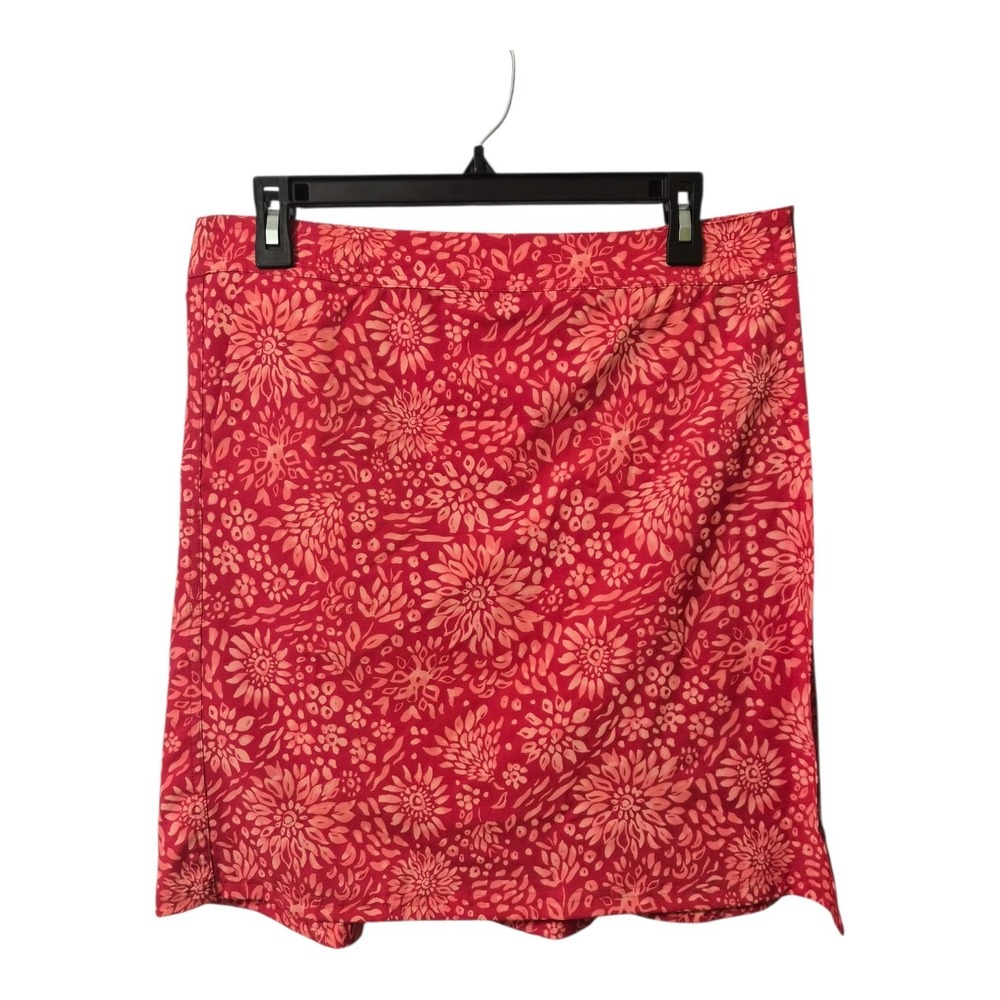 RipSkirt Hawaii Wrap Skirt Red Floral Print Wrap Easy Ope Travel Beach Size M